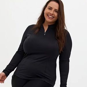 Torrid Black Zip Front Swim Rash Guard